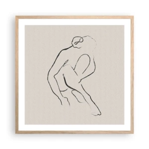 Póster en marco roble claro - Boceto íntimo - 60x60 cm