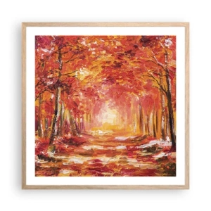 Póster en marco roble claro - Bosque de cobre - 60x60 cm