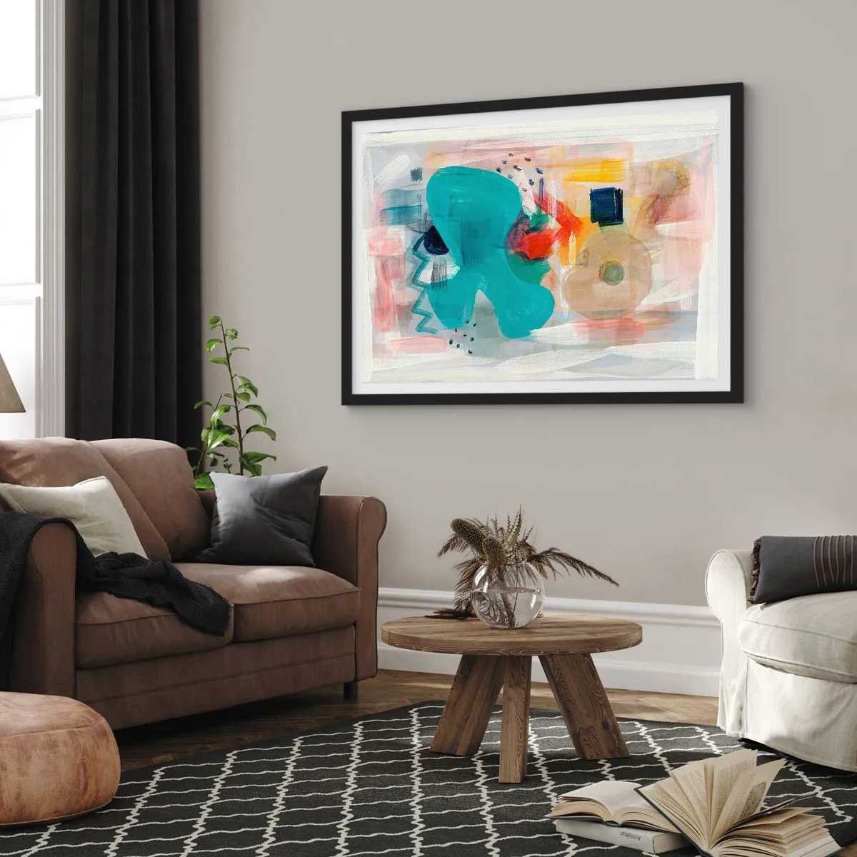 Póster en marco negro - Un juego de colores - 40x30 cm