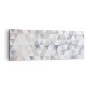 Cuadro sobre lienzo - Impresión de Imagen - Patrón de triángulo geométrico en tonos pastel - 140x50cm - A ritmo de triángulo - Decoración de pared moderna para salón y dormitorio ARTTOR
