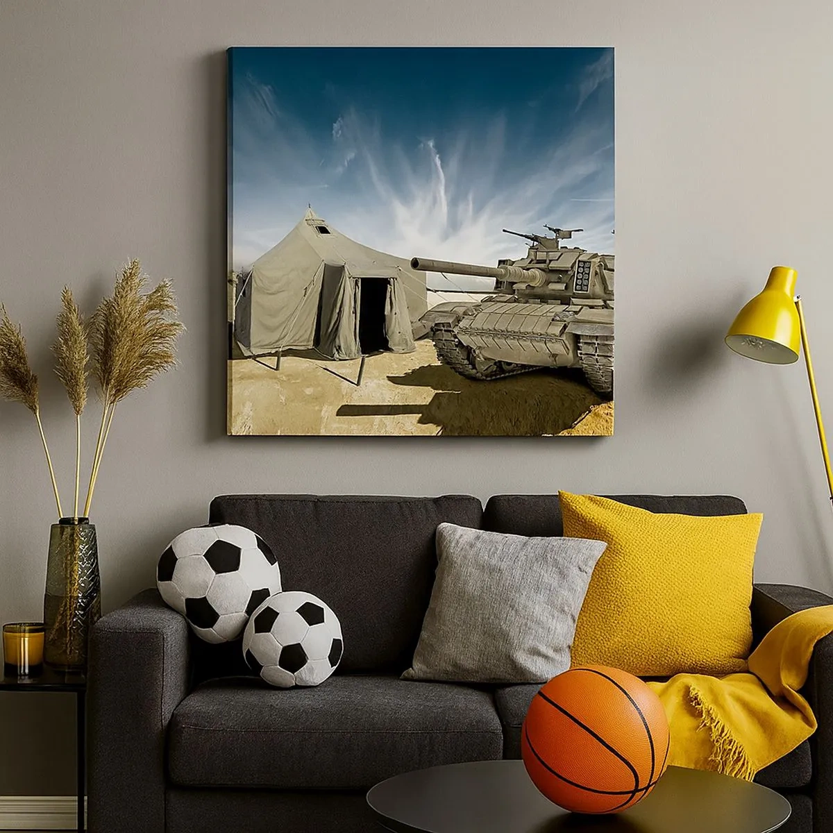 Cuadro sobre lienzo - Impresión de Imagen - Campaña militar - 30x30 cm