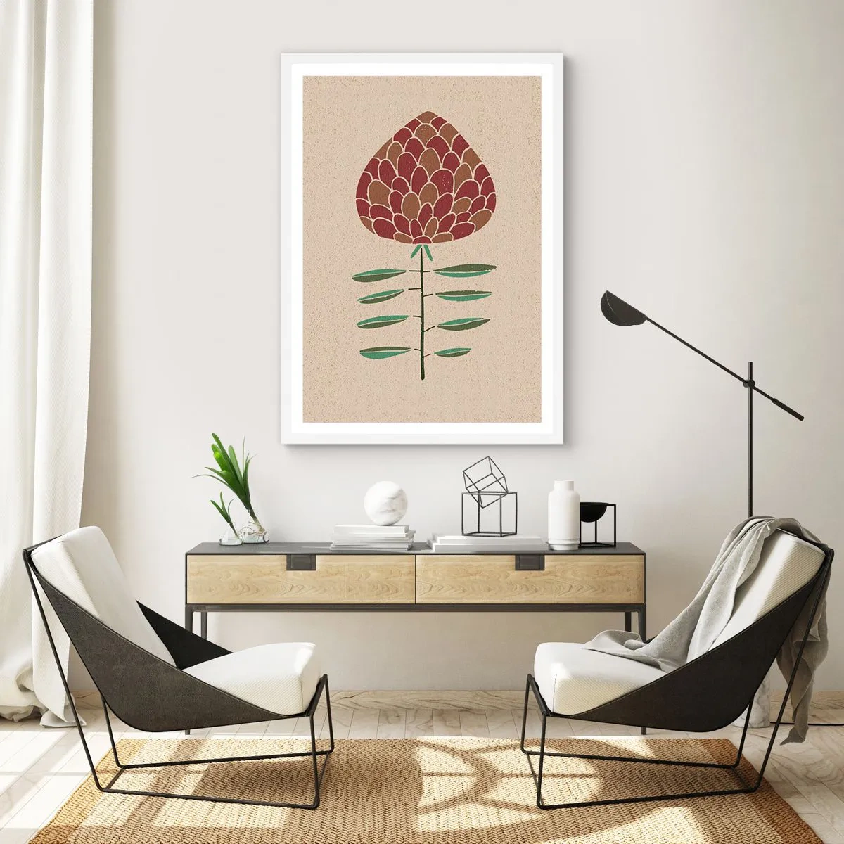 Póster en marco blanco - Como una gran piña - 70x100 cm