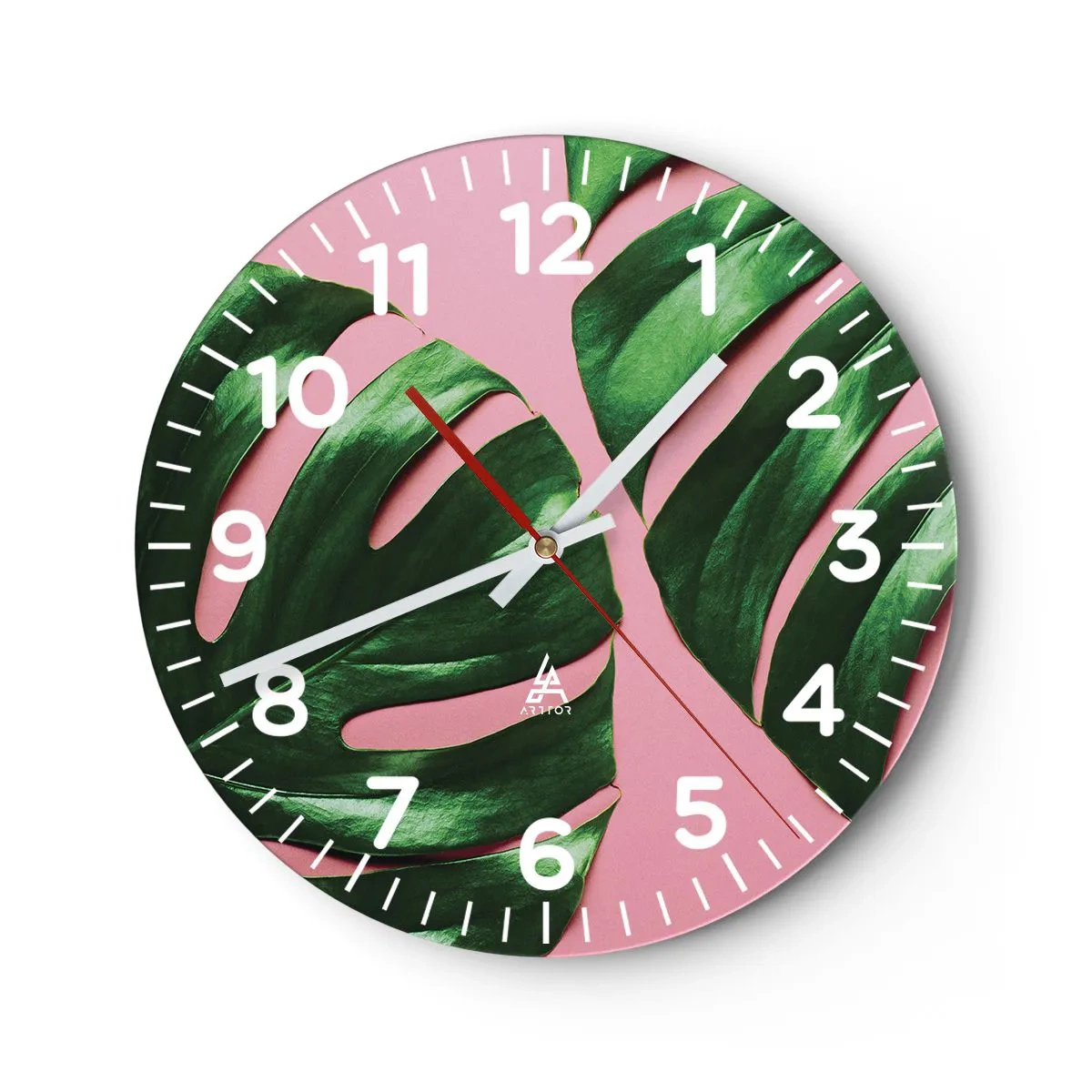 Reloj de pared - Reloj de vidrio - Cita con el verde - 40x40 cm