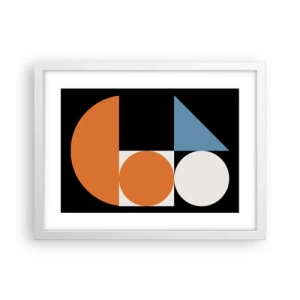 Póster en marco blanco - Diseño con figuras - 40x30 cm