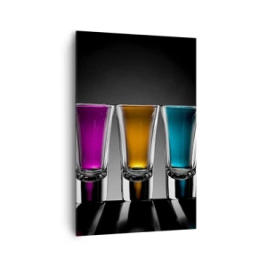 Cuadro sobre lienzo - Impresión de Imagen - Gafas de colores sobre fondo negro - 80x120cm - Colores de la alegría - Decoración de pared moderna para salón y dormitorio ARTTOR