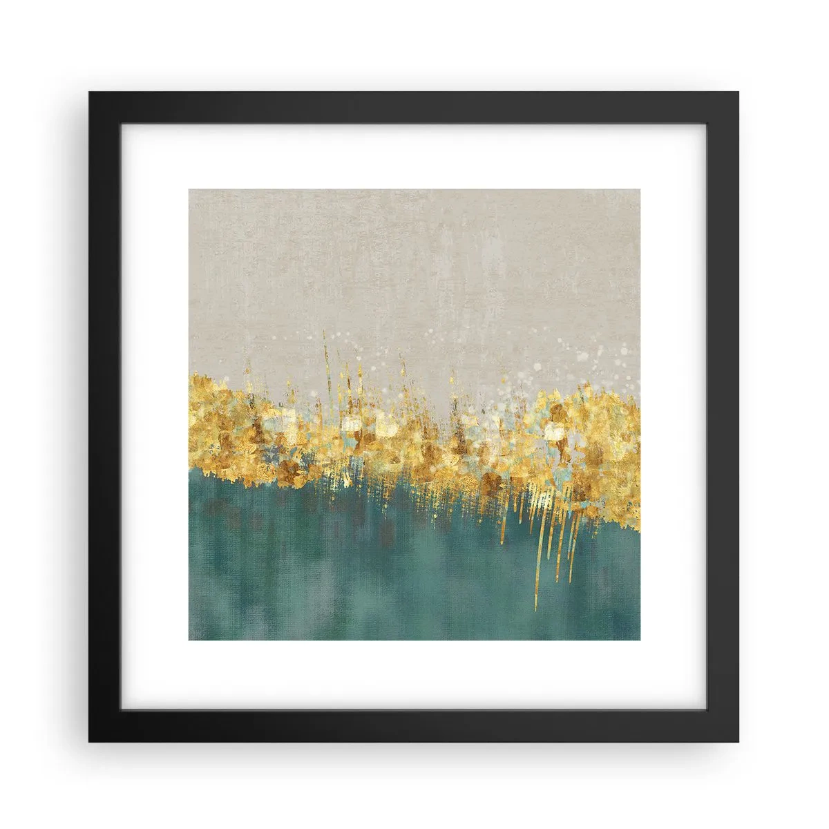Póster en marco negro - La frontera dorada - 30x30 cm