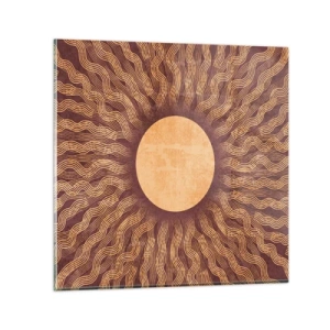 Cuadro sobre vidrio - Impresiones sobre Vidrio - Icono del sol - 30x30 cm