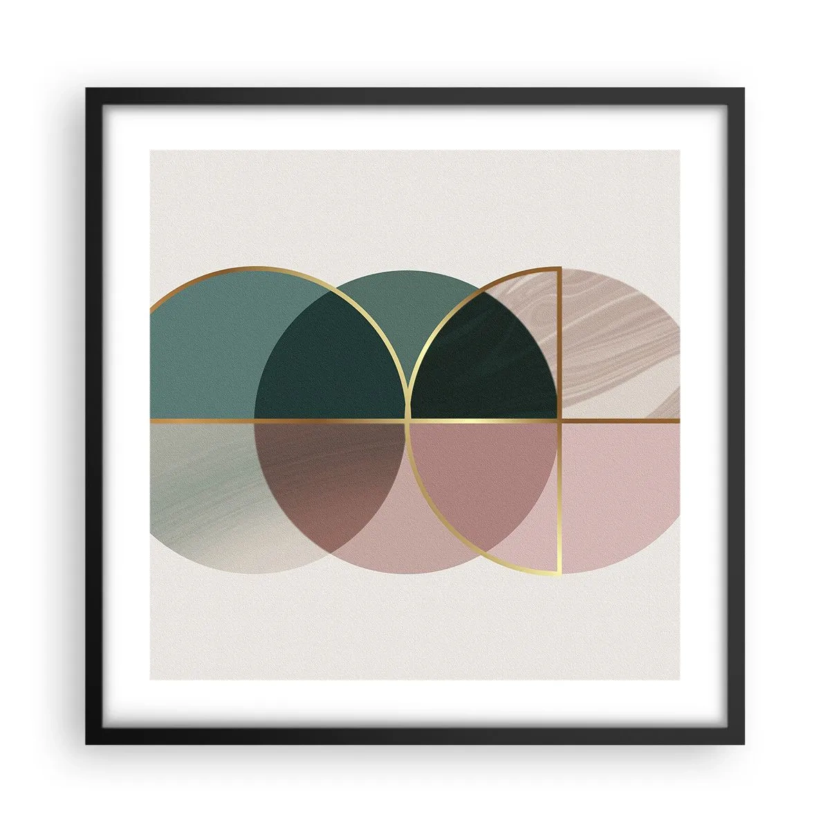 Póster en marco negro - Círculo tras círculo... - 50x50 cm