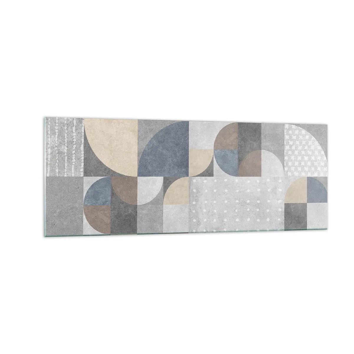 Cuadro sobre vidrio - Impresiones sobre Vidrio - Patrón geométrico en tonos pastel - 140x50cm - Fantasía cerámica - Decoración de pared moderna para salón y dormitorio ARTTOR