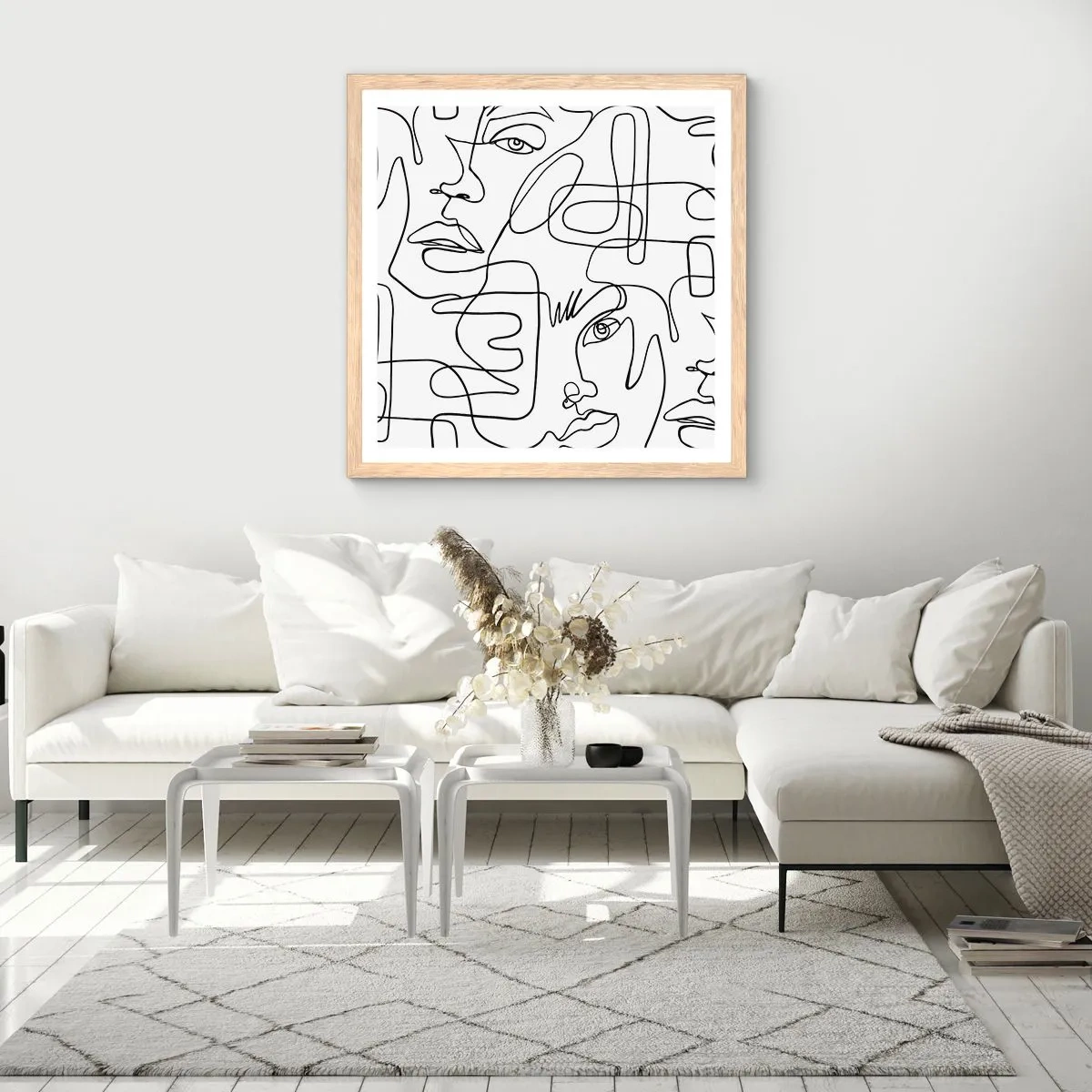 Póster en marco roble claro - Entre emociones enredadas - 60x60 cm