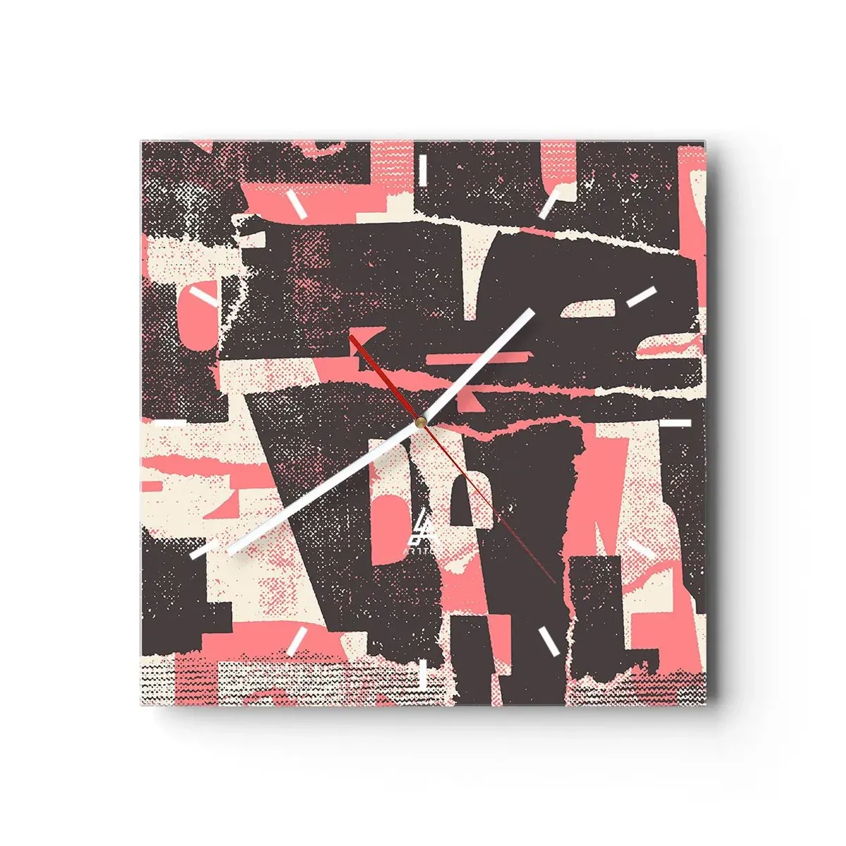 Reloj de pared - Reloj de vidrio - Todo el ajetreo - 40x40 cm