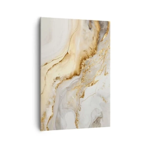 Cuadro sobre lienzo - Impresión de Imagen - Patrones abstractos de oro y mármol sobre un fondo claro. - 70x100cm - Abstracción: belleza y bondad - Decoración de pared moderna para salón y dormitorio ARTTOR