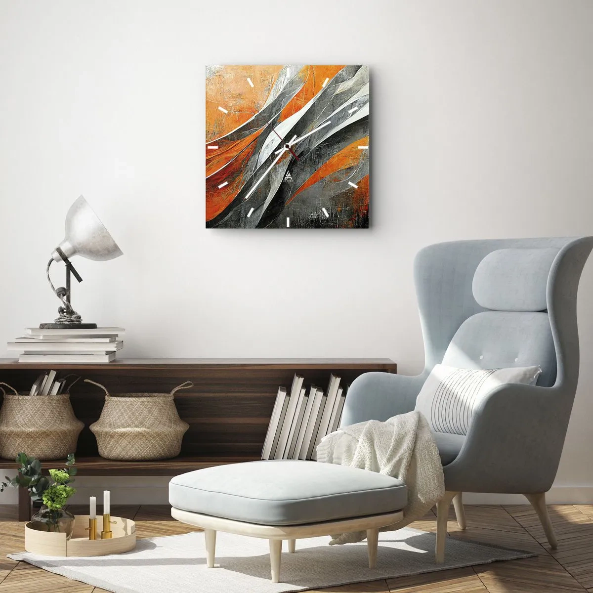 Reloj de pared - Reloj de vidrio - Calor y frío - 40x40 cm