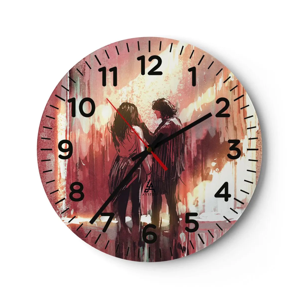 Reloj de pared - Reloj de vidrio - El eterno espectáculo del amor - 40x40 cm