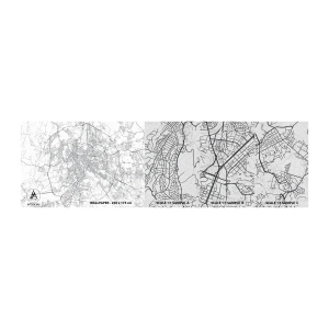 Muestra de fotomural Premium Sand - El círculo romano - Ciudad, Mapa de la ciudad, Roma - 100x30 cm