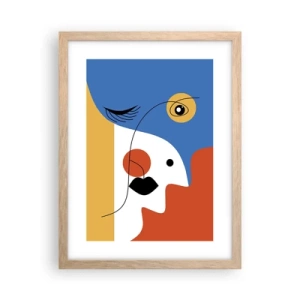 Póster en marco roble claro - Retrato deconstruido - 30x40 cm