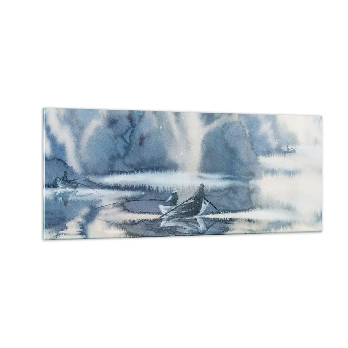Cuadro sobre vidrio - Impresiones sobre Vidrio - Pescadores en su paraíso - 100x40 cm