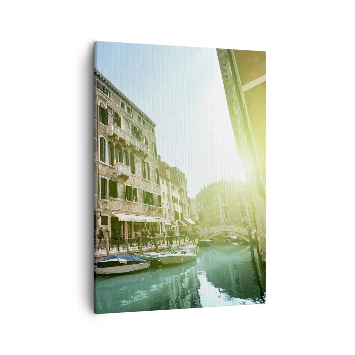 Cuadro sobre lienzo - Impresión de Imagen - Puente y canal de Venecia con arquitectura histórica - 50x70cm - Venecia - Amore Mio - Decoración de pared moderna para salón y dormitorio ARTTOR