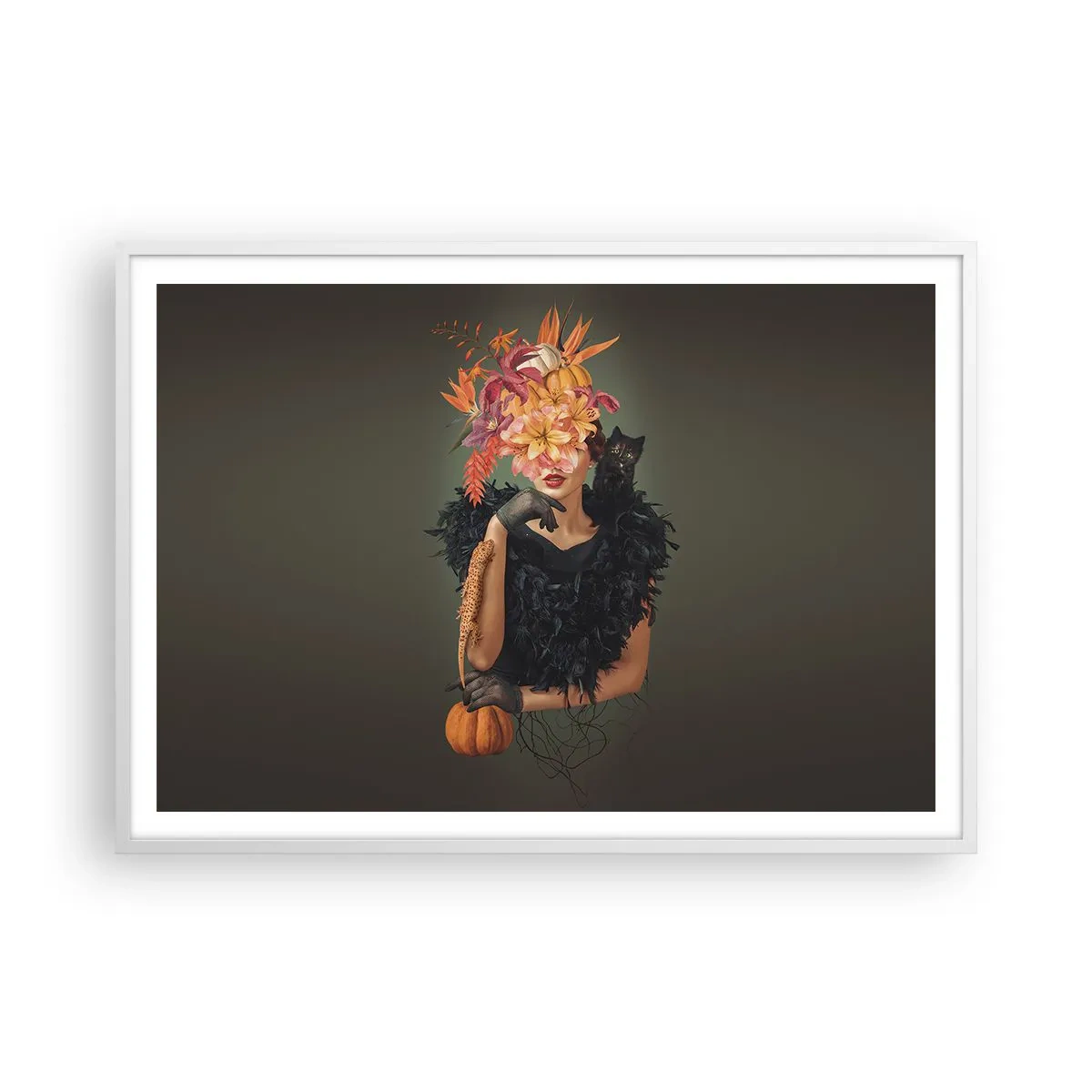 Póster en marco blanco - Hechizo de bruja - 100x70 cm