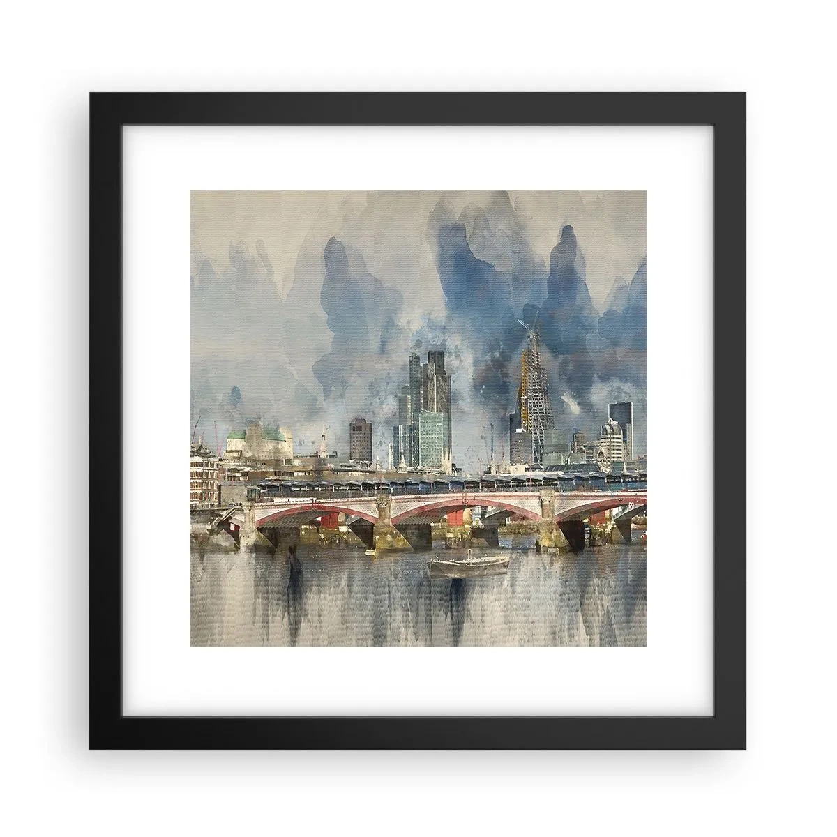 Póster en marco negro - Londres en todo su esplendor - 30x30 cm