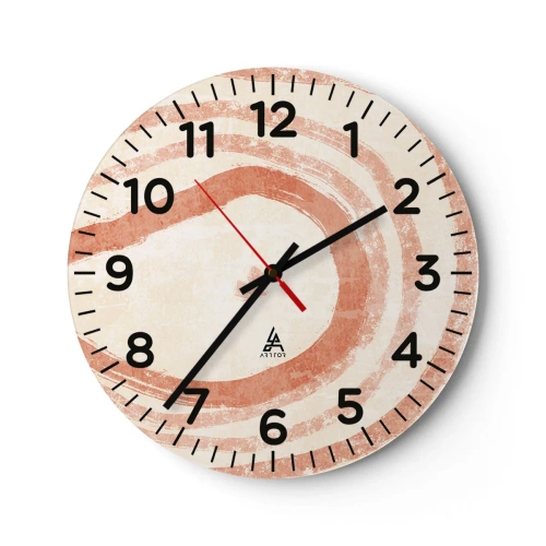 Reloj de pared - Reloj de vidrio - Círculos de coral - composición - 30x30 cm