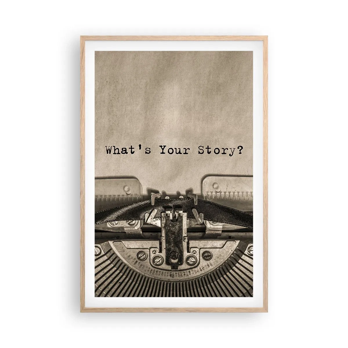 Póster en marco roble claro - Solo espero una respuesta - 61x91 cm