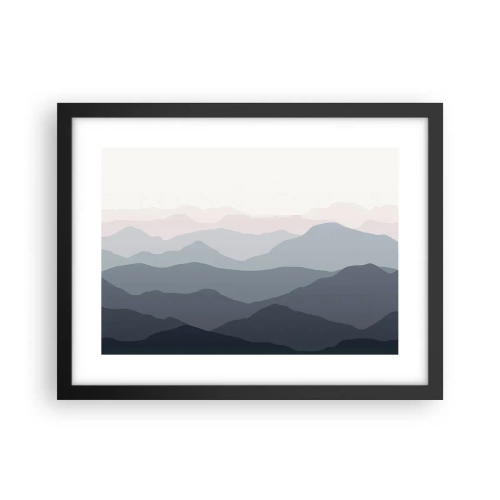Póster en marco negro - Cordilleras a la vista - 40x30 cm