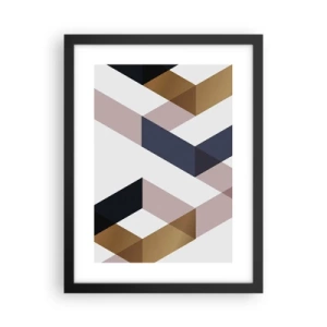 Póster en marco negro - Rectas y ángulos - 30x40 cm