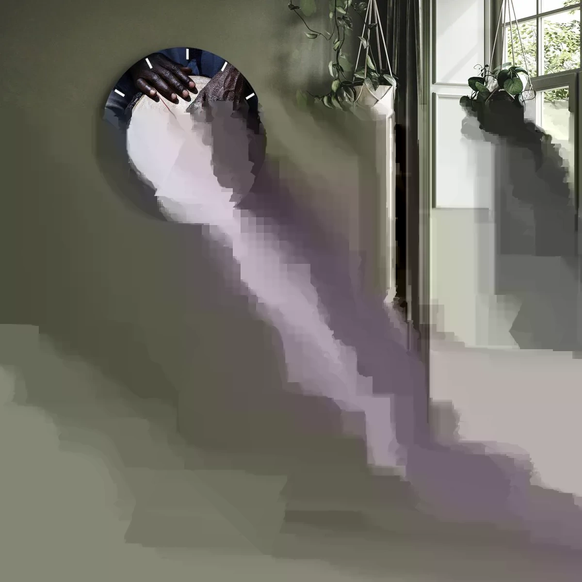 Reloj de pared - Reloj de vidrio - Vive a tu ritmo - 40x40 cm