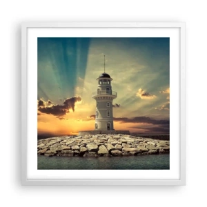 Póster en marco blanco - Luz - Bondad - Belleza - 50x50 cm