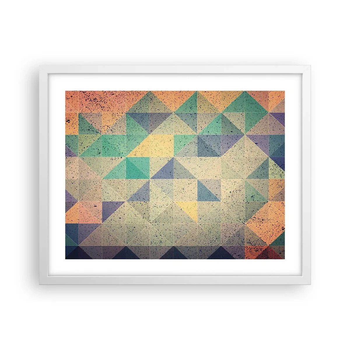 Póster en marco blanco - República de los triángulos - 50x40 cm