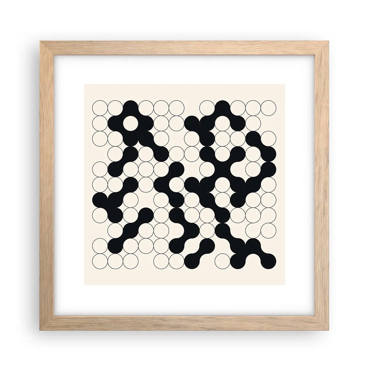 Póster en marco roble claro - Juego chino - una variación - 30x30 cm