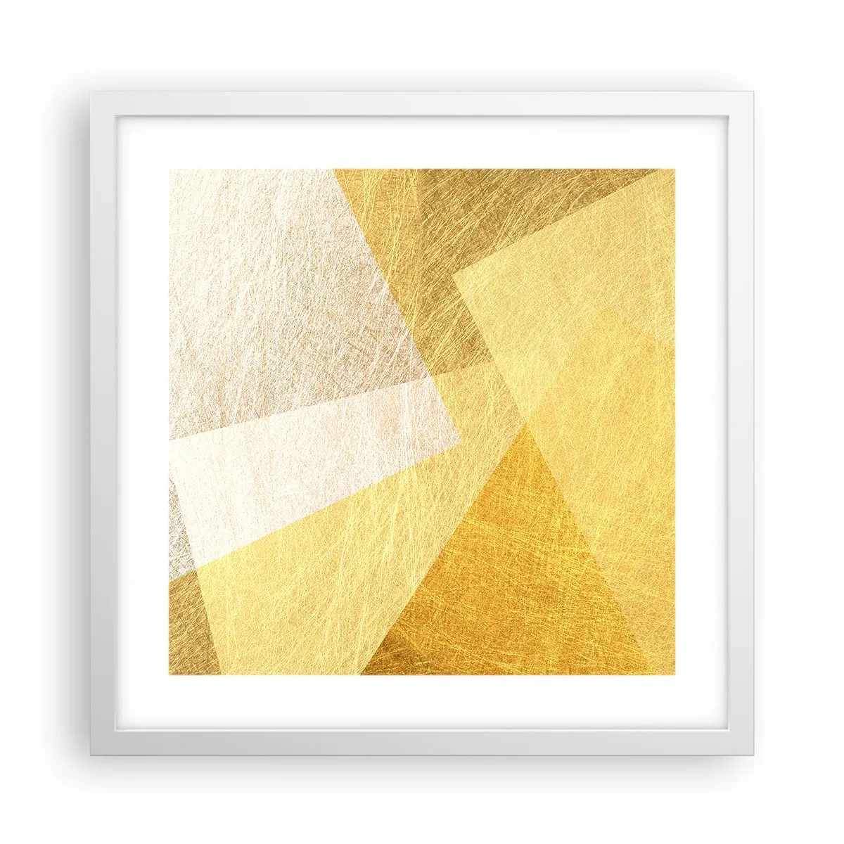 Póster en marco blanco - Tiempo de geometría - 40x40 cm