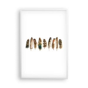 Póster en marco blanco - Estudio de plumas - 61x91 cm