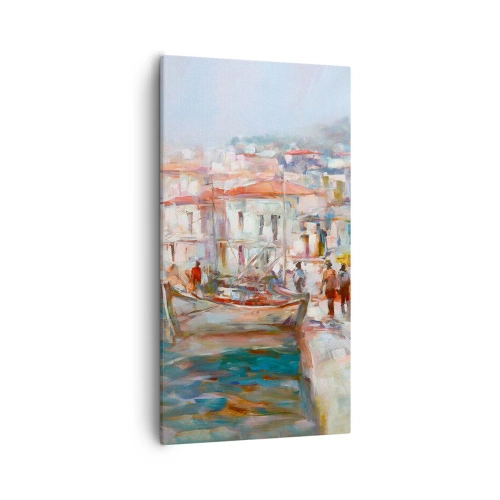 Cuadro sobre lienzo - Impresión de Imagen - Vacaciones en colores pastel - 55x100 cm