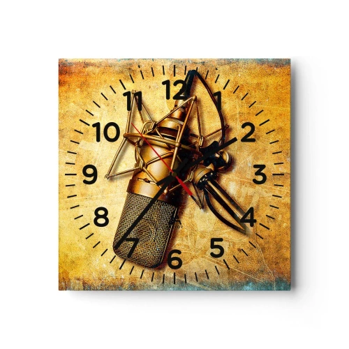 Reloj de pared - Reloj de vidrio - Los años dorados de la radio - 40x40 cm