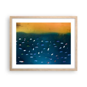 Póster en marco roble claro - Un juego de vacaciones - 50x40 cm