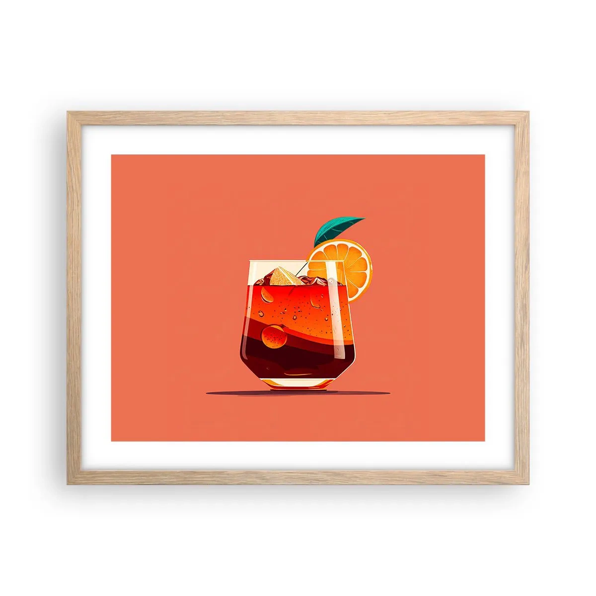 Póster en marco roble claro - Refresco de verano - 50x40 cm