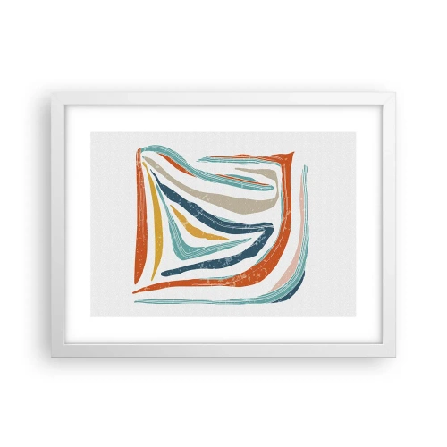 Póster en marco blanco - Abstracción sonriente y amistosa - 40x30 cm