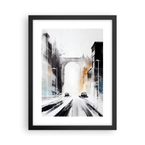 Póster en marco negro - Estudio de la ciudad: arquitectura y movimiento - 30x40 cm