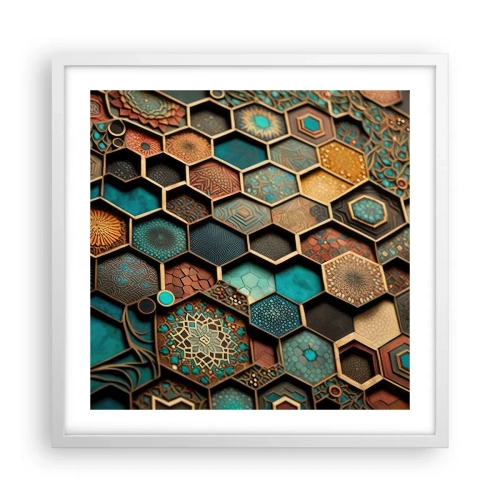 Póster en marco blanco - Ornamentos árabes - 50x50 cm