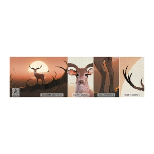 Muestra de fotomural Premium Canvas - Esta noche es diferente a cualquier otra - Abstracción, Ciervo, Pedazo - 100x30 cm