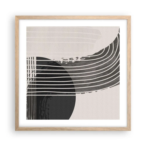 Póster en marco roble claro - Ida y vuelta - 50x50 cm