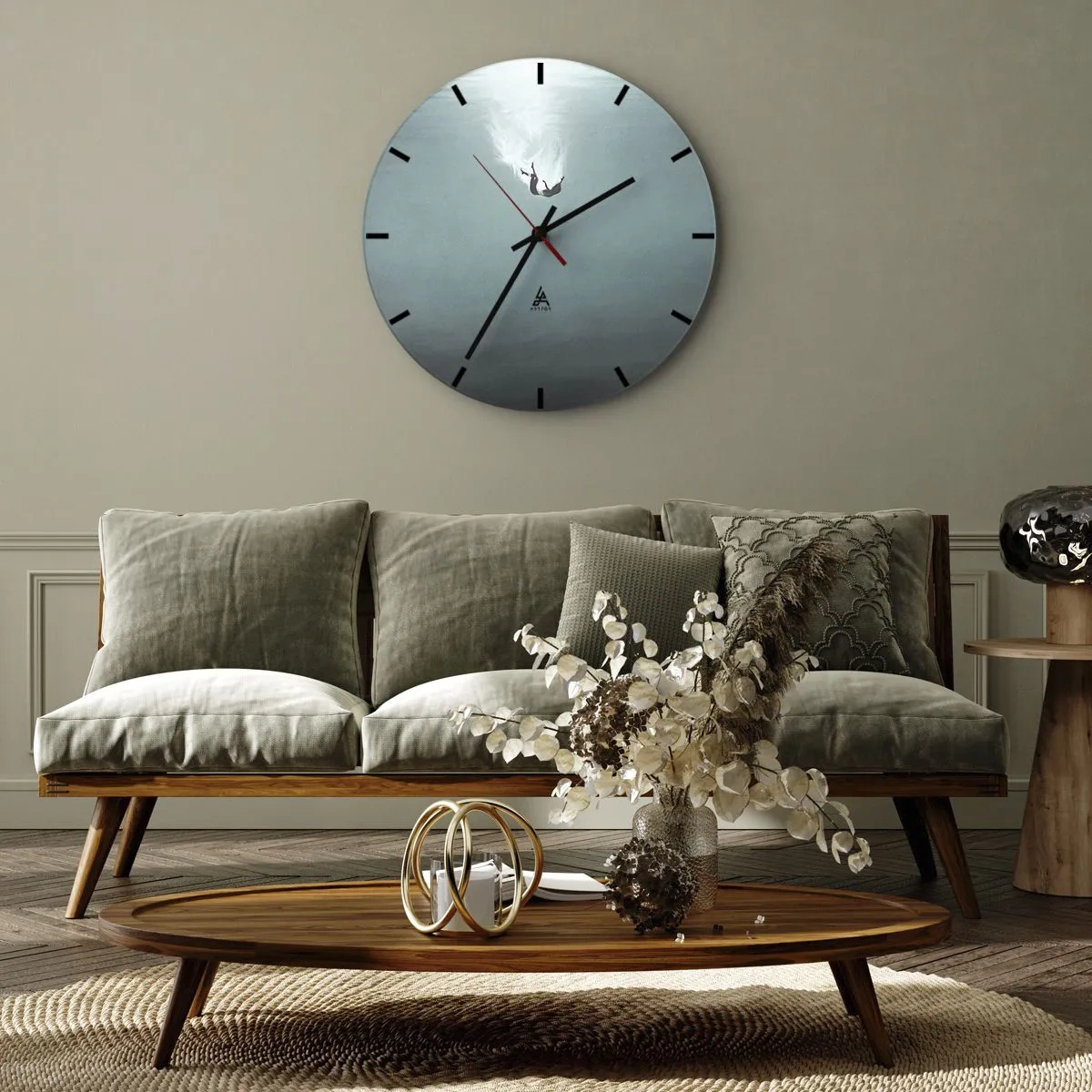 Reloj de pared - Reloj de vidrio - En el abrazo del océano - 30x30 cm