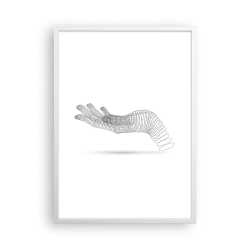 Póster en marco blanco - Mano elástica - 50x70 cm