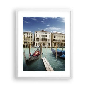 Póster en marco blanco - Palacios en azul - 40x50 cm