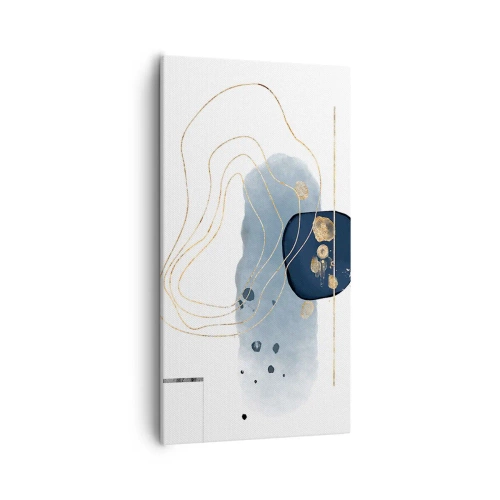 Cuadro sobre lienzo - Impresión de Imagen - Fantasía azul y oro - 55x100 cm