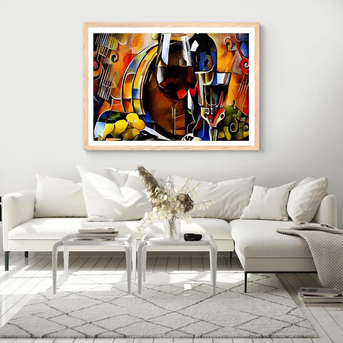 Póster en marco roble claro - Y el mundo se vuelve más colorido - 70x50 cm