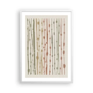 Póster en marco blanco - Composición de notas musicales - 50x70 cm