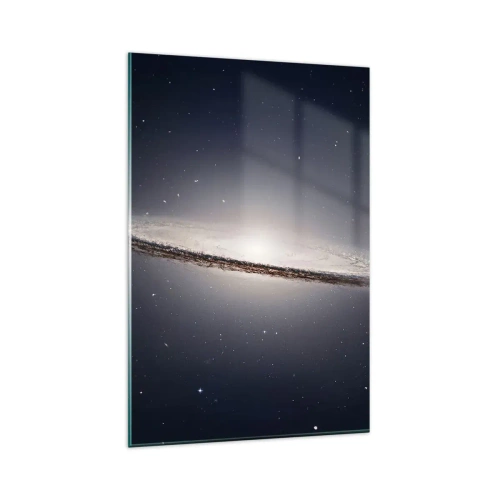 Cuadro sobre vidrio - Impresiones sobre Vidrio - Una galaxia espiral con el espacio estrellado como telón de fondo. - 80x120cm - Érase una vez en una galaxia muy, muy lejana.... - Decoración de pared moderna para salón y dormitorio ARTTOR